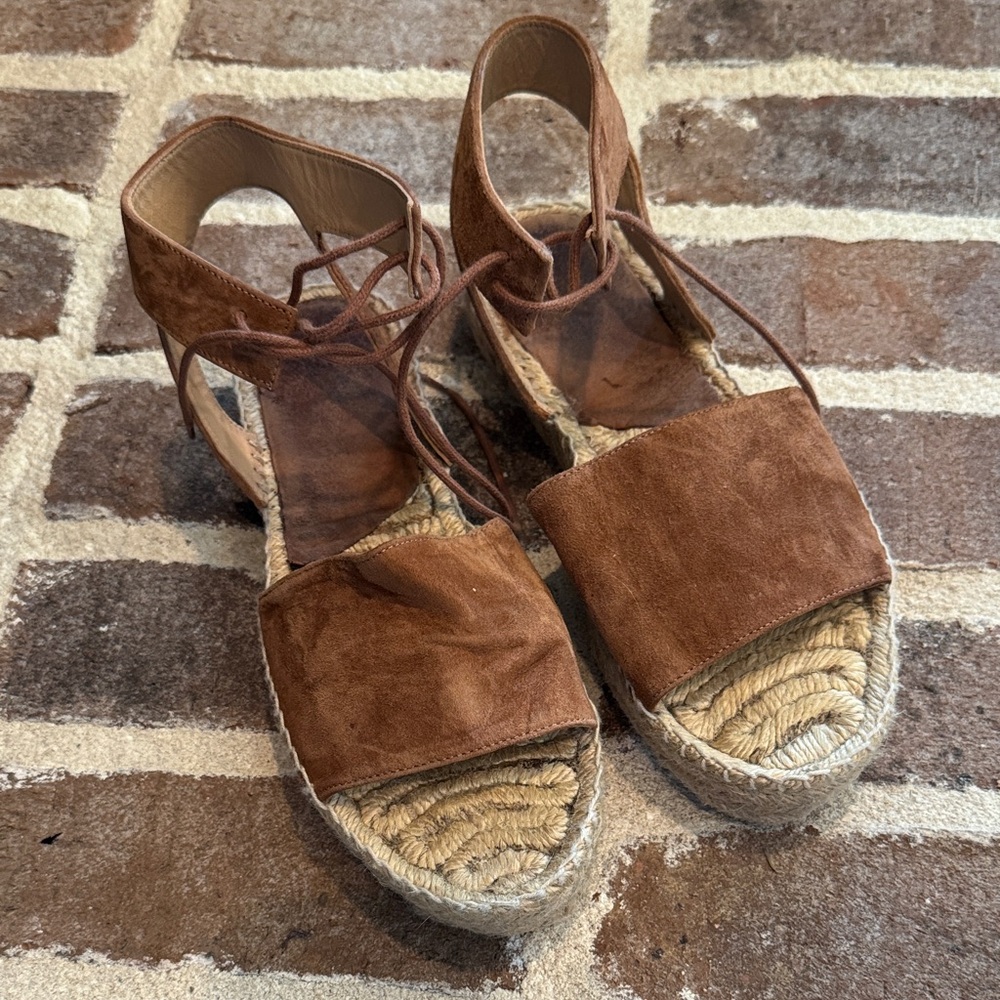 Women’s Brown Suede Espadrille Sandals size 7.5/38